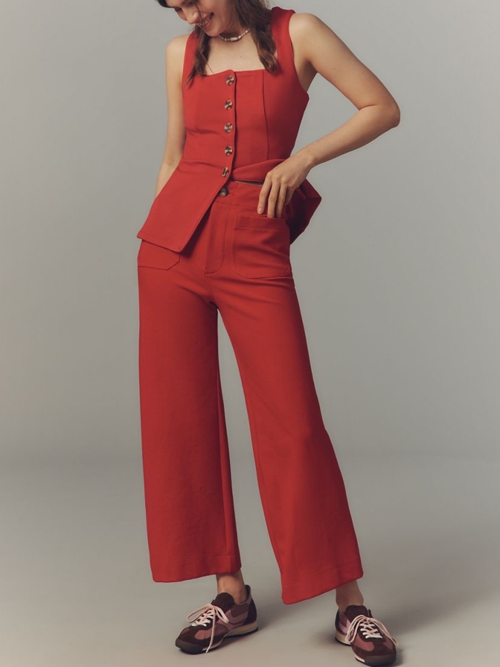 Colette Wide-Leg High-Rise Pants by Maeve